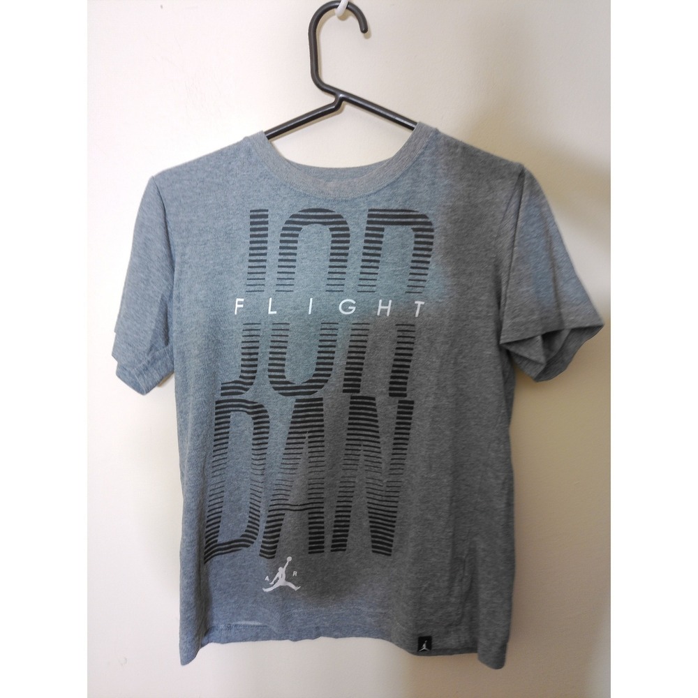 Jordan Flight T-Shirt Youth Large Gray Dri-FIT Graphic Logo Athletic Tee